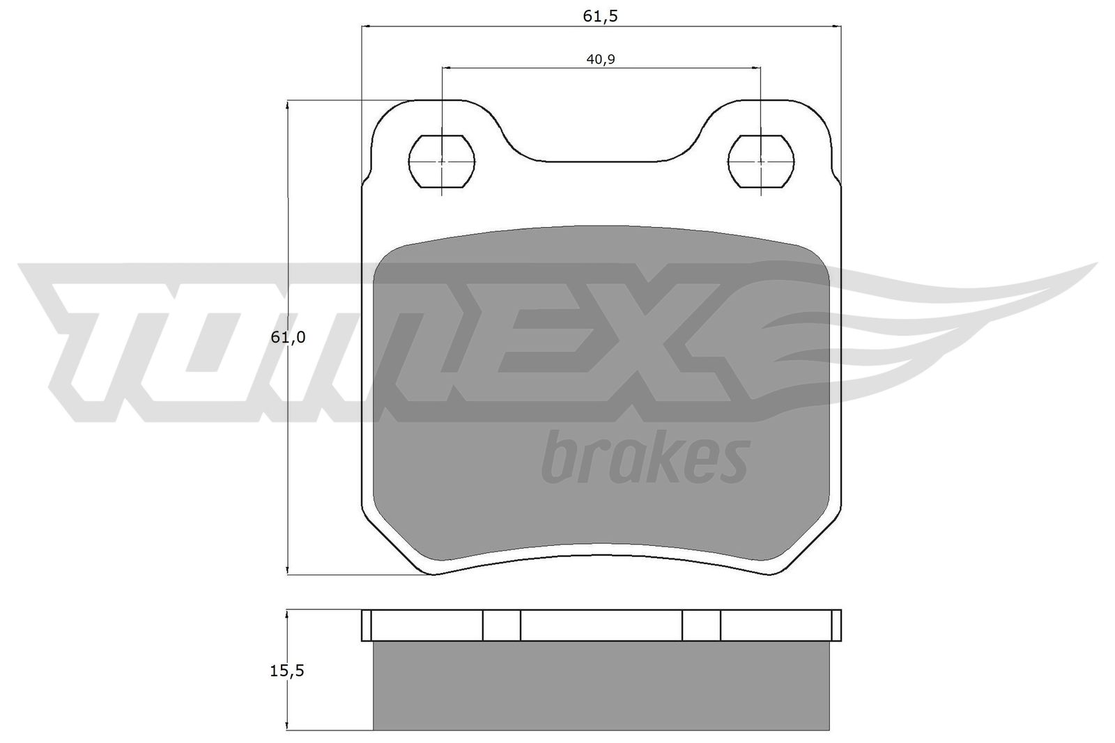 Sada brzdových platničiek kotúčovej brzdy TOMEX Brakes